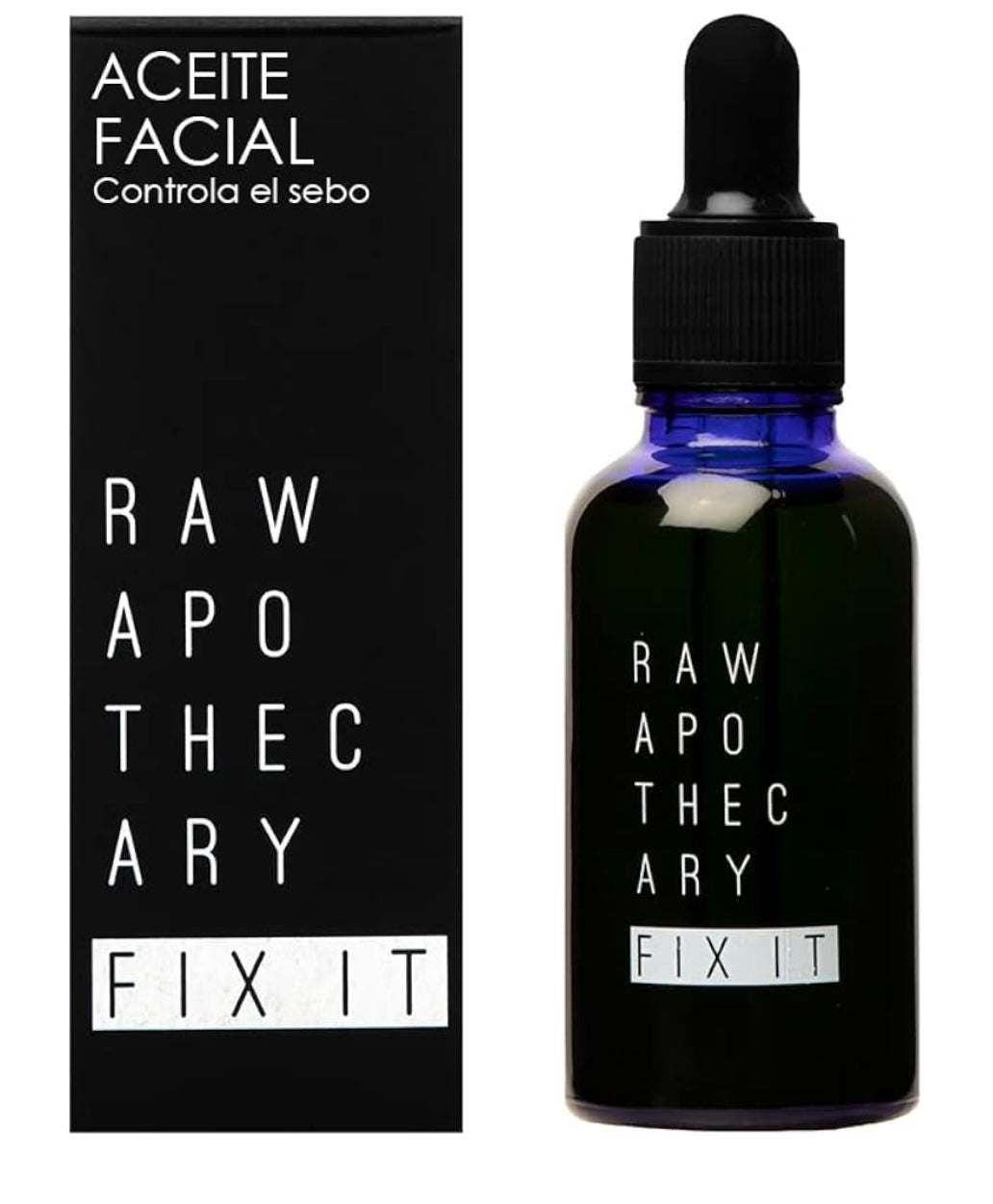 RAW APOTHECARY | Aceite Facial Fix it | Skin Care para Piel Grasa y Acne | Hidratante Facial Piel Grasa | A base de Tea Tree, Pepita de Uva, Lavanda, Enebro | Control Sebo | Rutina Diaria Cuidado Facial | 30 ml