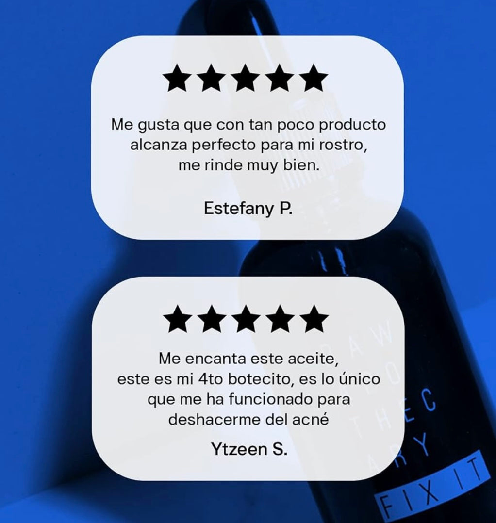 RAW APOTHECARY | Aceite Facial Fix it | Skin Care para Piel Grasa y Acne | Hidratante Facial Piel Grasa | A base de Tea Tree, Pepita de Uva, Lavanda, Enebro | Control Sebo | Rutina Diaria Cuidado Facial | 30 ml